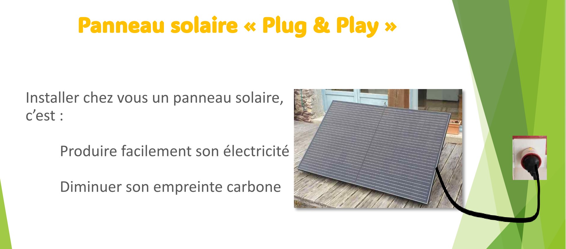 Panneaux photovoltaïques en Plug & Play